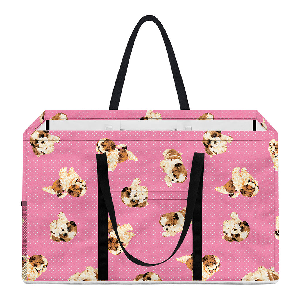 Cute Shih Tzu Pattern Print Utility Tote Bag