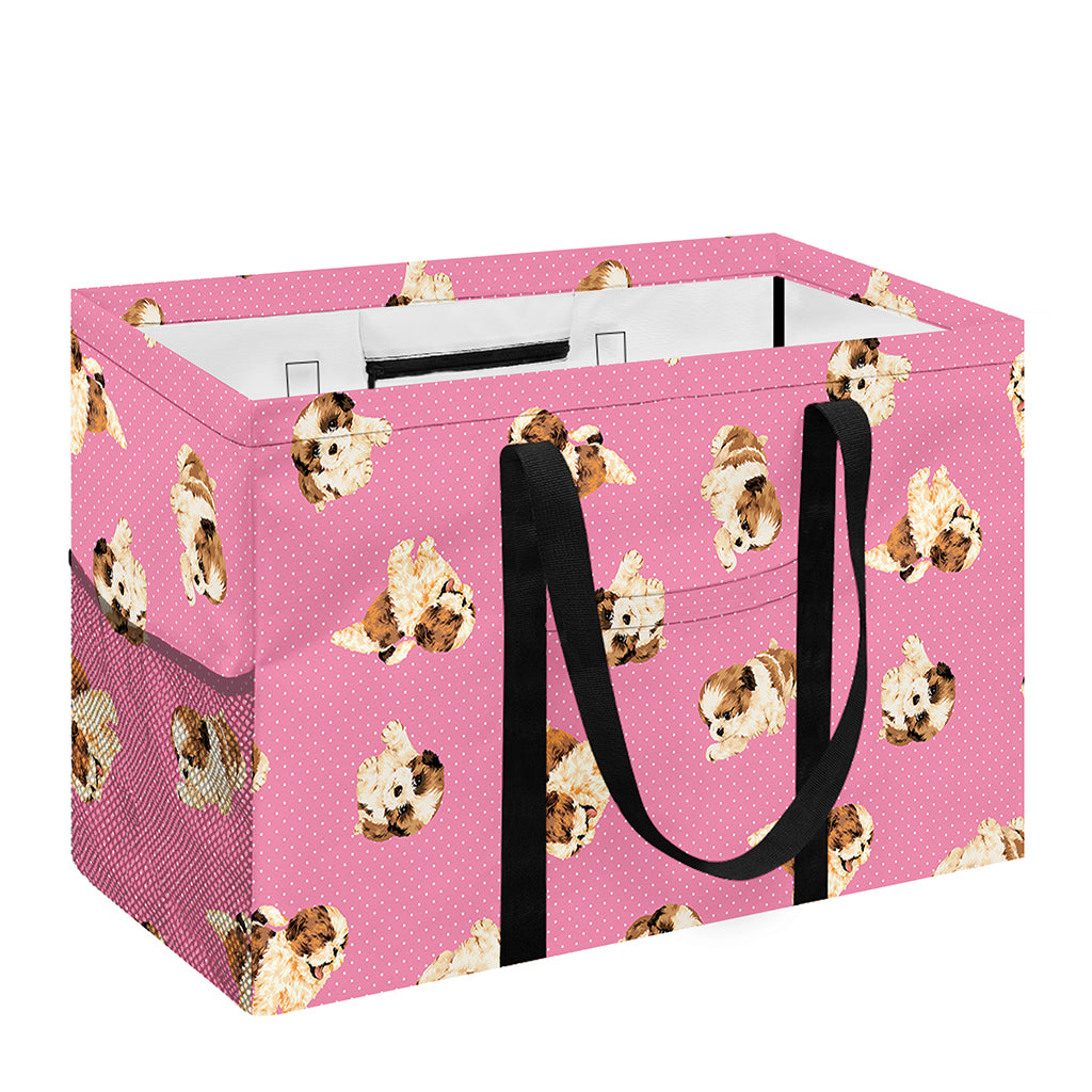 Cute Shih Tzu Pattern Print Utility Tote Bag