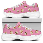Cute Shih Tzu Pattern Print White Chunky Shoes