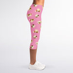 Cute Shih Tzu Pattern Print Women's Capri Leggings