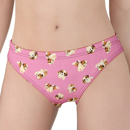 Cute Shih Tzu Pattern Print Women's Panties