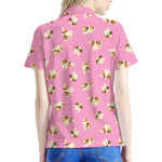 Cute Shih Tzu Pattern Print Women's Polo Shirt