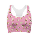 Cute Shih Tzu Pattern Print Women's Sports Bra