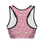 Cute Shih Tzu Pattern Print Women's Sports Bra