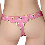 Cute Shih Tzu Pattern Print Women's Thong