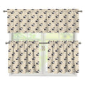 Cute Siberian Husky Pattern Print 3 Piece Kitchen Curtains