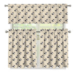 Cute Siberian Husky Pattern Print 3 Piece Kitchen Curtains