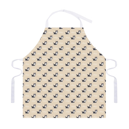 Cute Siberian Husky Pattern Print Adjustable Apron