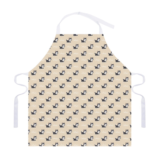 Cute Siberian Husky Pattern Print Adjustable Apron
