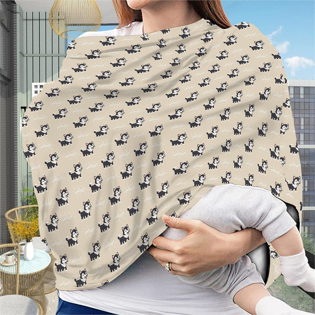 Cute Siberian Husky Pattern Print Baby Seat Cover