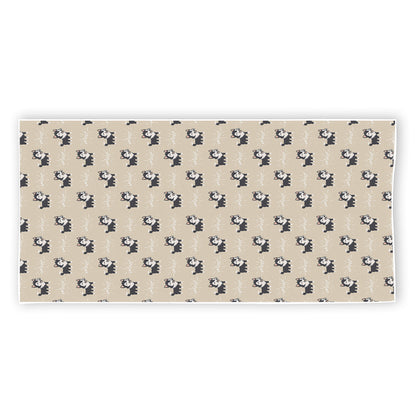 Cute Siberian Husky Pattern Print Beach Towel