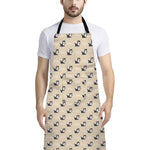 Cute Siberian Husky Pattern Print Bib Apron With Pocket