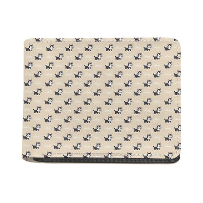 Cute Siberian Husky Pattern Print Bifold Wallet