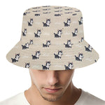Cute Siberian Husky Pattern Print Bucket Hat