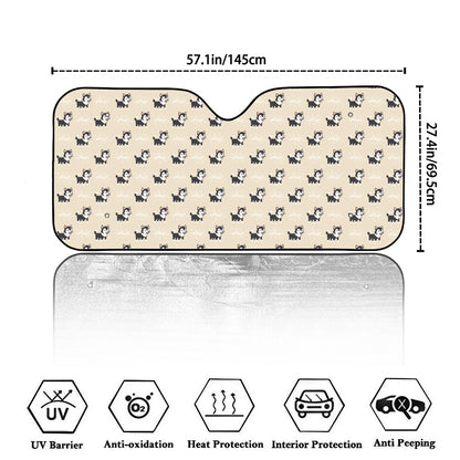 Cute Siberian Husky Pattern Print Car Windshield Sun Shade