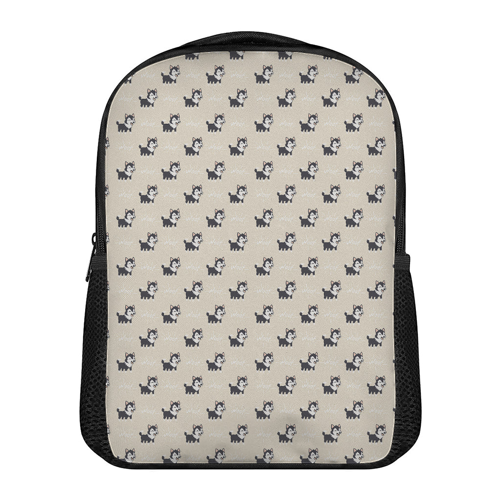 Cute Siberian Husky Pattern Print Casual Backpack