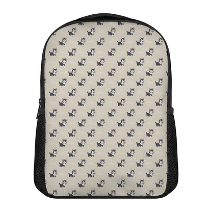 Cute Siberian Husky Pattern Print Casual Backpack