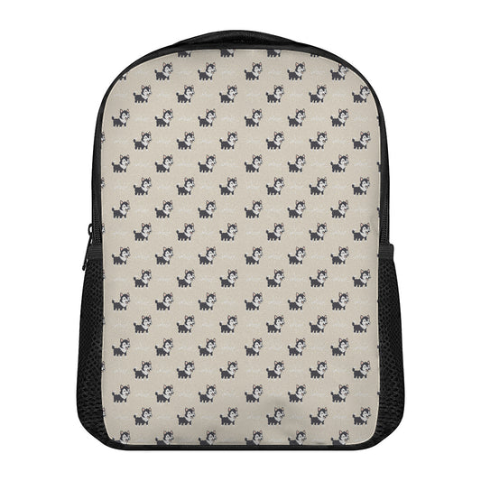 Cute Siberian Husky Pattern Print Casual Backpack