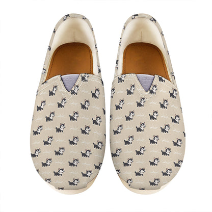 Cute Siberian Husky Pattern Print Casual Shoes