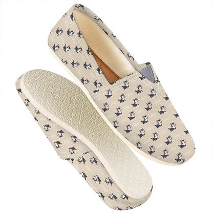 Cute Siberian Husky Pattern Print Casual Shoes