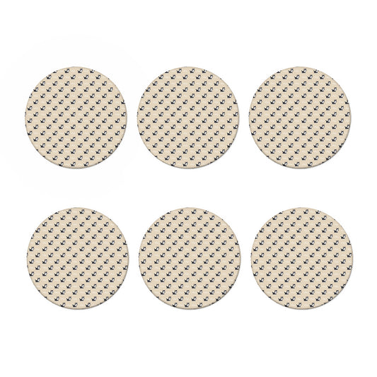 Cute Siberian Husky Pattern Print Coaster Set