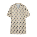 Cute Siberian Husky Pattern Print Cotton Hawaiian Shirt