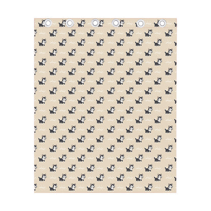 Cute Siberian Husky Pattern Print Curtain