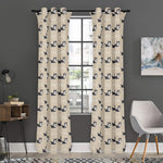 Cute Siberian Husky Pattern Print Curtain