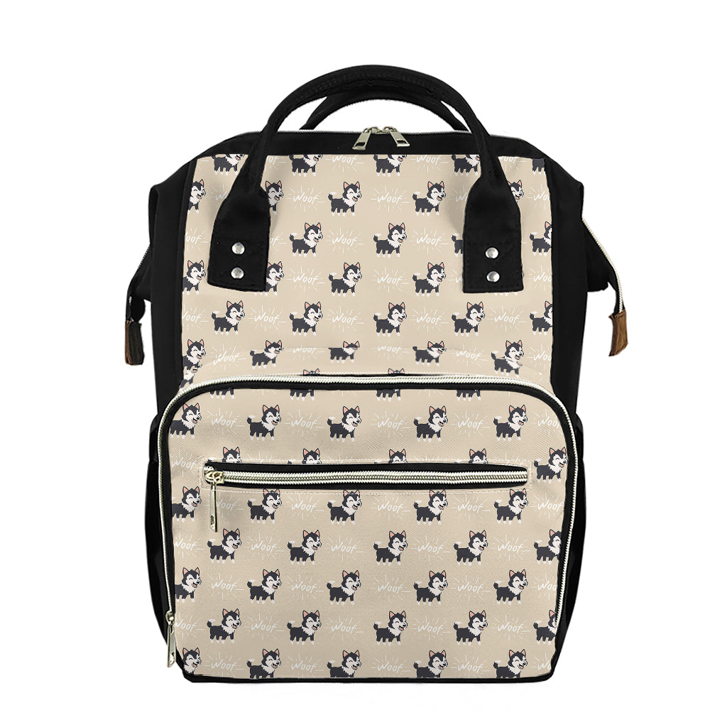 Cute Siberian Husky Pattern Print Diaper Bag