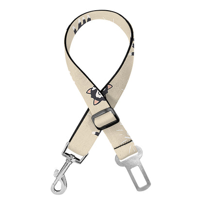Cute Siberian Husky Pattern Print Dog Seat Belt