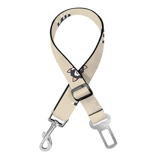Cute Siberian Husky Pattern Print Dog Seat Belt