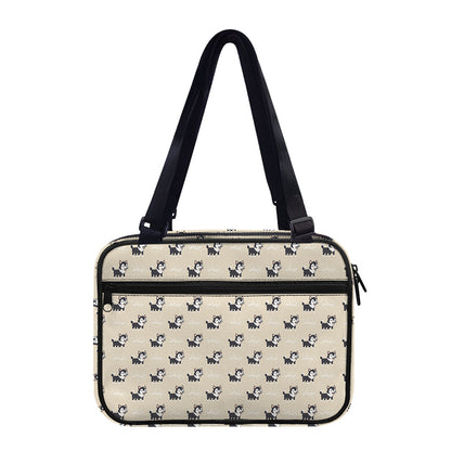 Cute Siberian Husky Pattern Print Double Strap Bible Bag