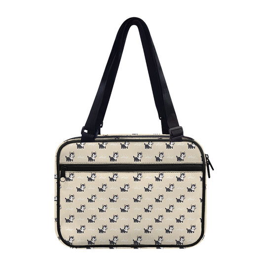 Cute Siberian Husky Pattern Print Double Strap Bible Bag