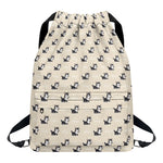 Cute Siberian Husky Pattern Print Drawstring Backpack
