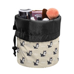 Cute Siberian Husky Pattern Print Drawstring Makeup Bag