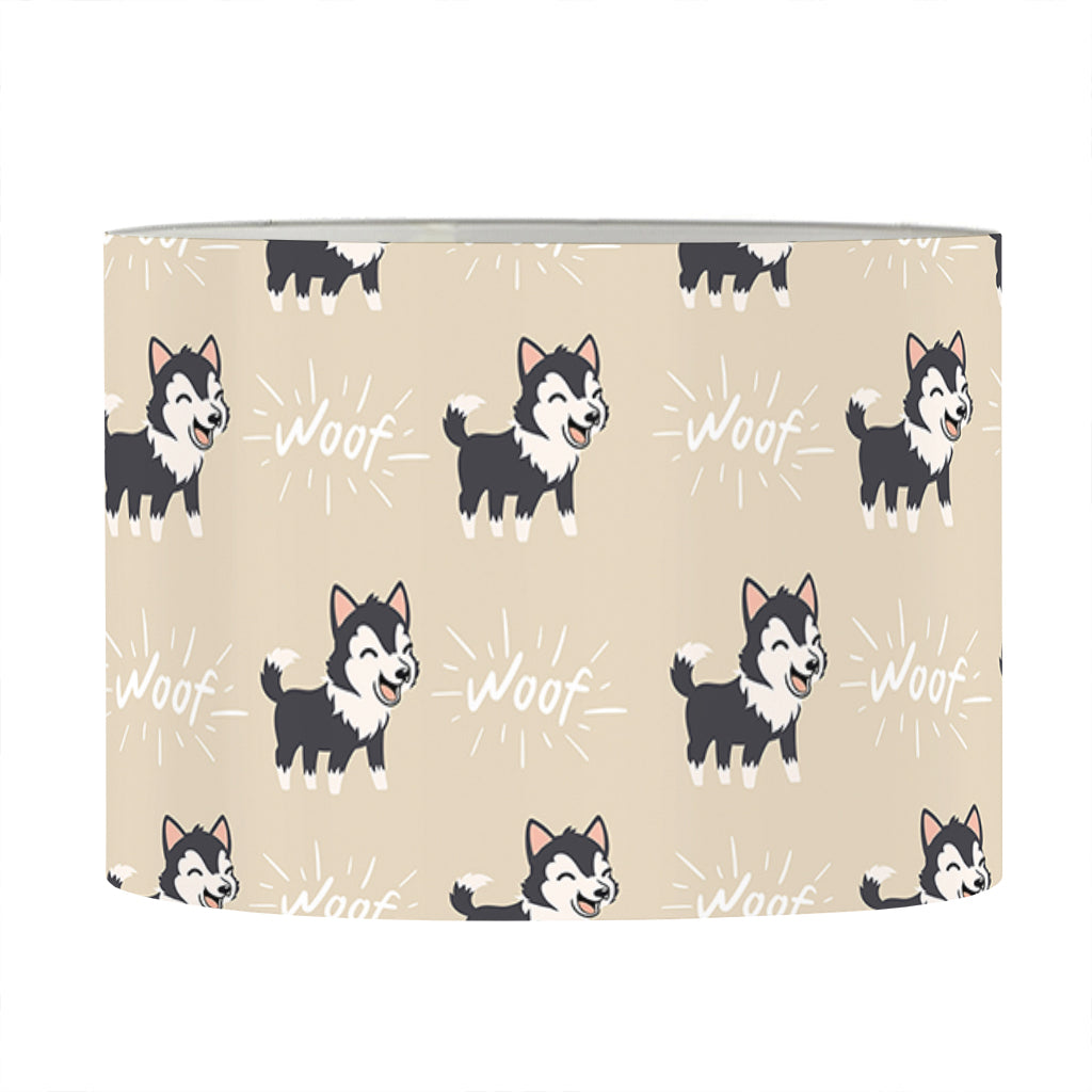 Cute Siberian Husky Pattern Print Drum Lamp Shade