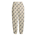 Cute Siberian Husky Pattern Print Fleece Lined Knit Pants