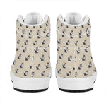 Cute Siberian Husky Pattern Print High Top Leather Sneakers