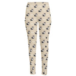 Cute Siberian Husky Pattern Print High-Waisted Pocket Leggings