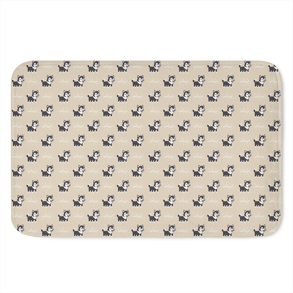 Cute Siberian Husky Pattern Print Indoor Door Mat