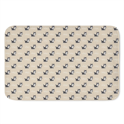 Cute Siberian Husky Pattern Print Indoor Door Mat