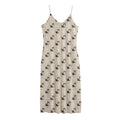 Cute Siberian Husky Pattern Print Jersey Midi Cami Dress