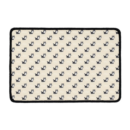 Cute Siberian Husky Pattern Print Kitchen Mat