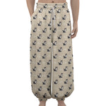 Cute Siberian Husky Pattern Print Lantern Pants
