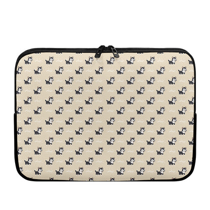 Cute Siberian Husky Pattern Print Laptop Sleeve