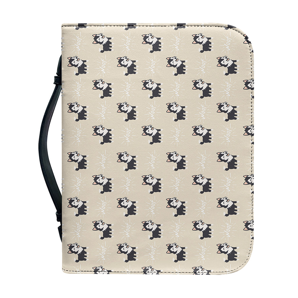 Cute Siberian Husky Pattern Print Leather Bible Cover