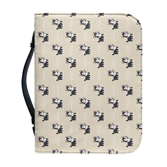 Cute Siberian Husky Pattern Print Leather Bible Cover