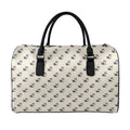 Cute Siberian Husky Pattern Print Leather Duffel Bag