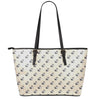 Cute Siberian Husky Pattern Print Leather Tote Bag