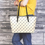Cute Siberian Husky Pattern Print Leather Tote Bag